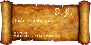 Deák Johanna névjegykártya
