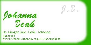 johanna deak business card